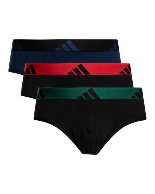 Adidas Black 3 Pack Active Flex Cotton Briefs for men