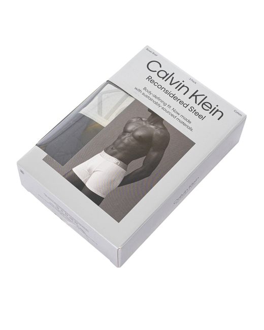 Calvin Klein Black 3 Pack Reconsidered Steel Boxer Briefs for men