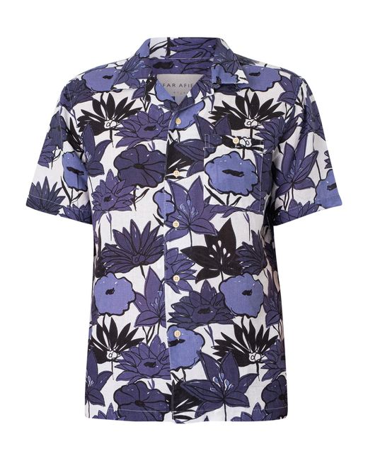 Far Afield Blue Selleck Short Sleeved Floral Shirt for men