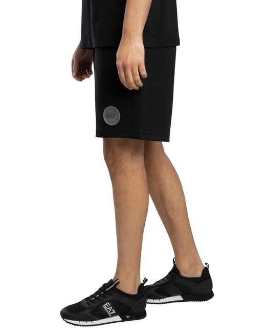 EA7 Black Badge Logo Sweat Shorts for men