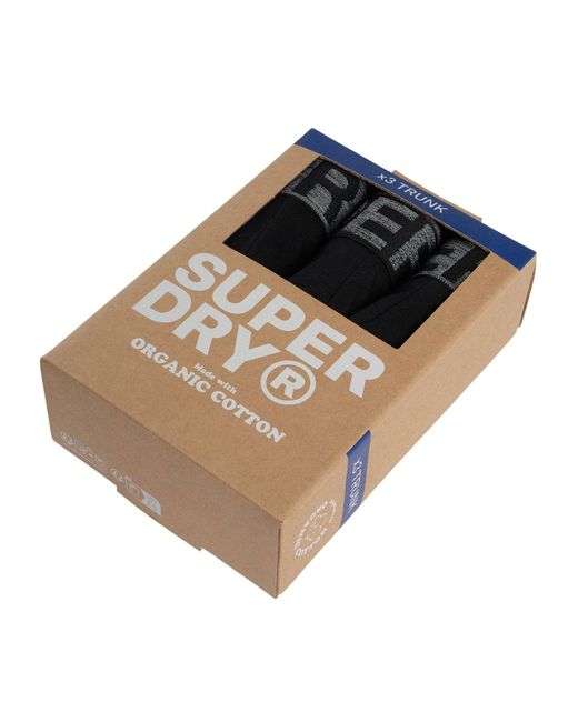 Superdry Black 3 Pack Trunks for men