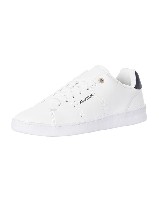 Tommy Hilfiger White Court Cup Leather Trainers for men