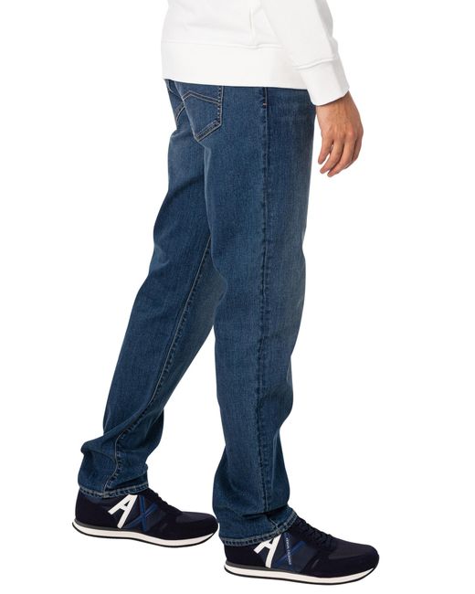Armani Exchange Blue Slim 5 Pocket Jeans for men