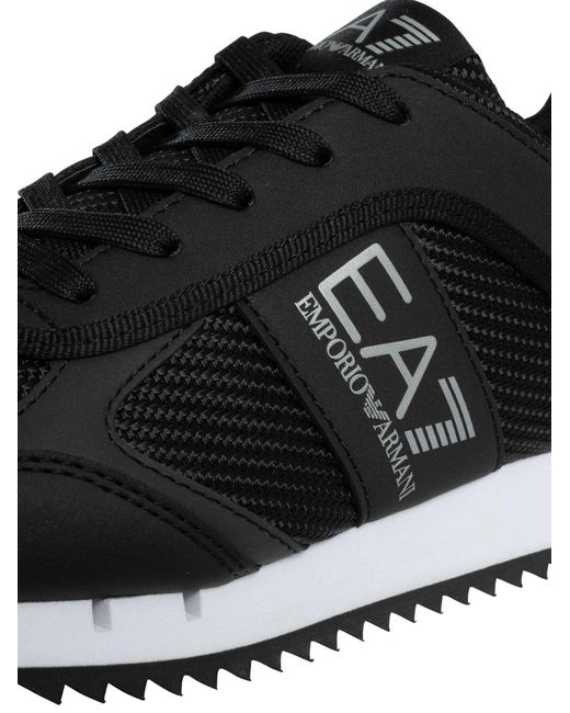 EA7 Black Mesh Logo Trainers for men