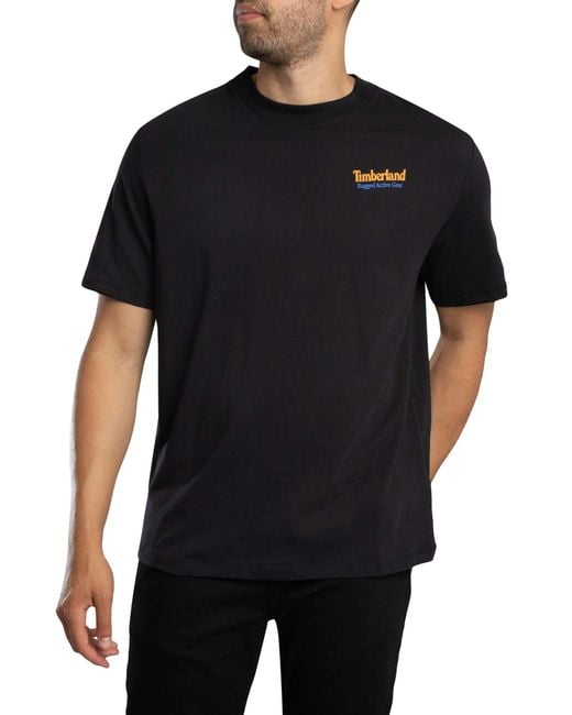 Timberland Black Rugged Active Gear Back T-shirt for men