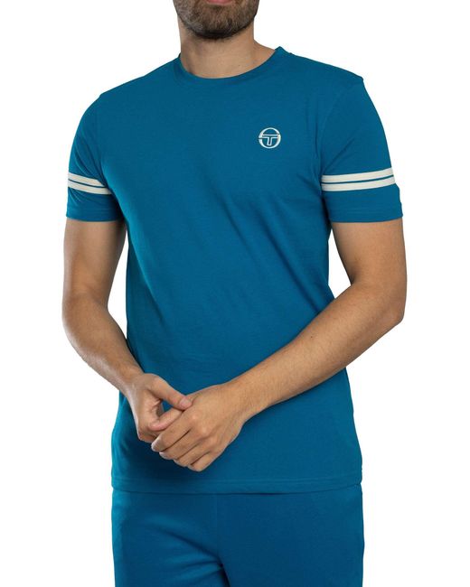 Sergio Tacchini Blue Grello Crew T-shirt for men