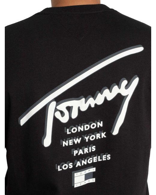 Tommy Hilfiger Black Regular Back Graphic Sign City T-shirt for men