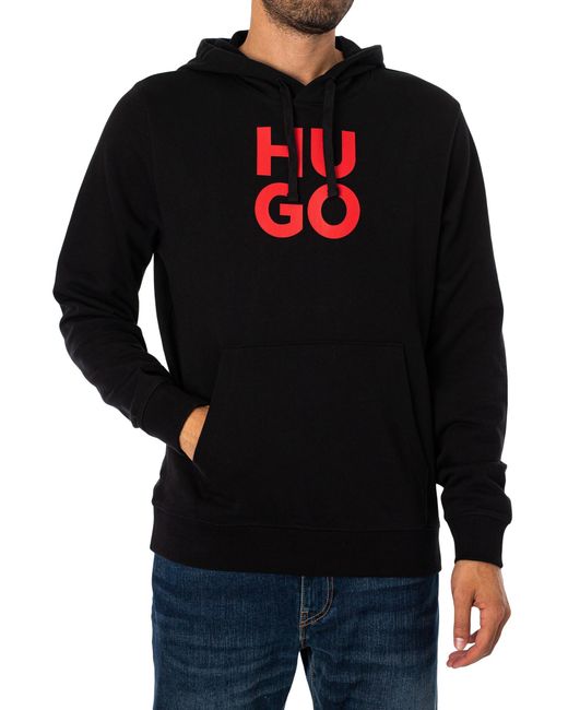 HUGO Black Daltorreson Hoodie for men