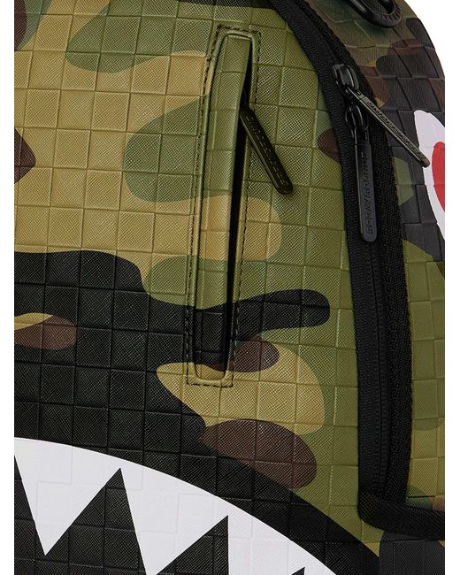 Sprayground Green 20l Woodland Camo Check Backpack for men