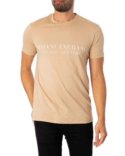 Armani Exchange White Brand Slim T-shirt for men