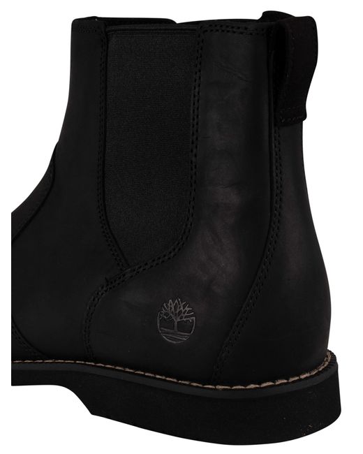 Timberland Black Woodhull Leather Chelsea Boots for men
