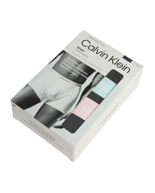 Calvin Klein Black 3 Pack Relaxed Fit Trunks for men