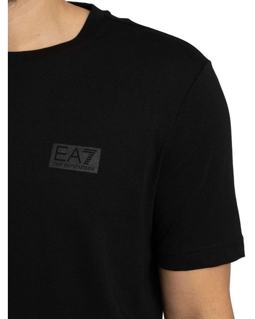 EA7 Black Back Box Logo T-shirt for men