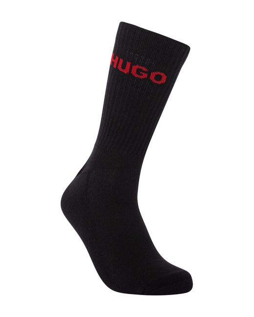 HUGO Black 6 Pack Soft Cotton Socks for men