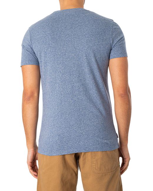 Superdry Blue Essential Logo Emb T-shirt for men