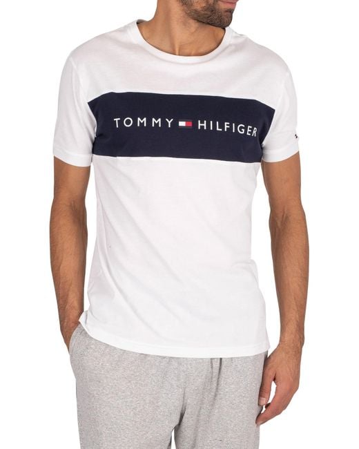 Tommy Hilfiger Lounge Logo Flag T Shirt in White for Men | Lyst Australia