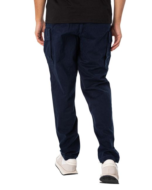 Timberland Blue Relaxed Tapered Cargo Trousers for men
