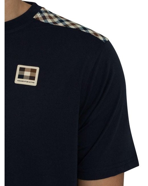 Aquascutum Blue Insert Lamina T-shirt for men