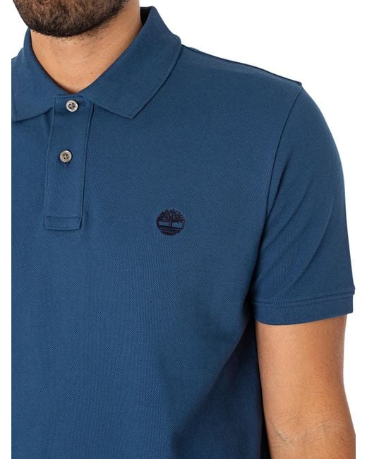 Timberland Blue Pique Polo Shirt for men