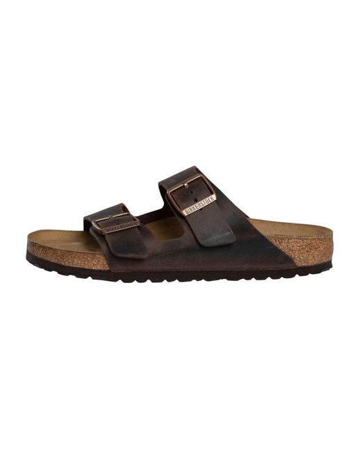 Birkenstock Brown Arizona Natural Leather Oiled Sandals for men