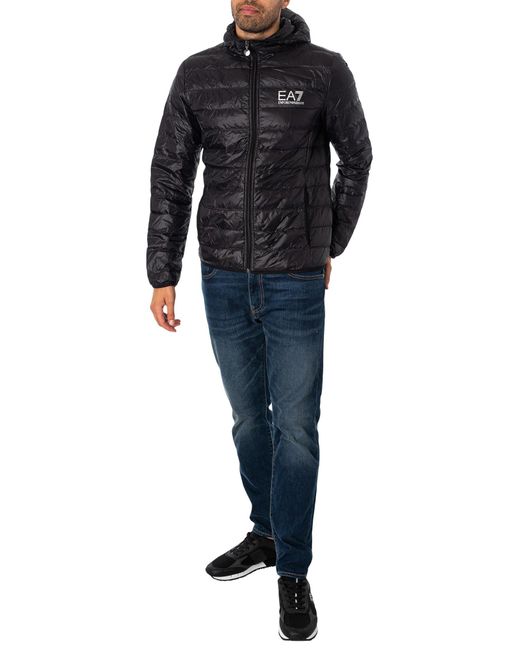 EA7 Black Down Jacket for men
