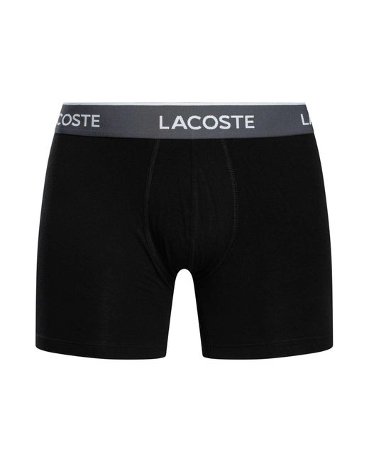 Lacoste Black 3 Pack Boxer Briefs for men