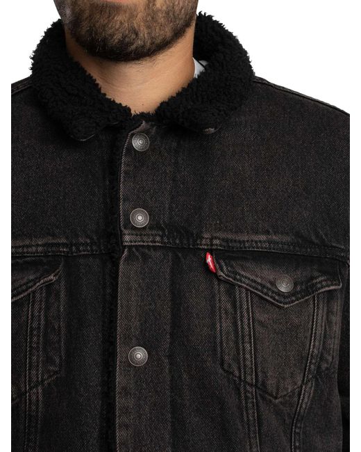 Levi's Black Type 3 Sherpa Trucker Jacket for men