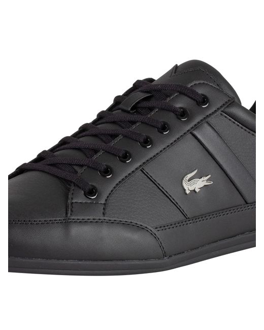 lacoste black leather trainers