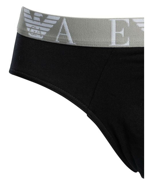 Emporio Armani Black 3 Pack Briefs for men