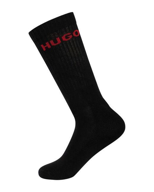 HUGO White 6 Pack Logo Quarter Socks for men