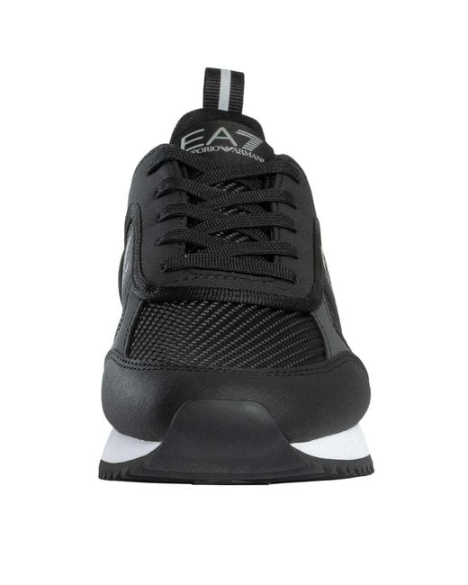 EA7 Black Mesh Logo Trainers for men
