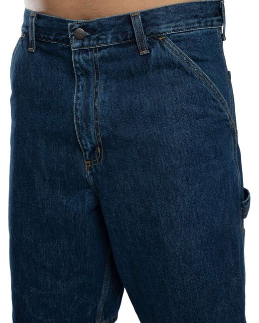 Carhartt Blue Single Knee Denim Shorts for men