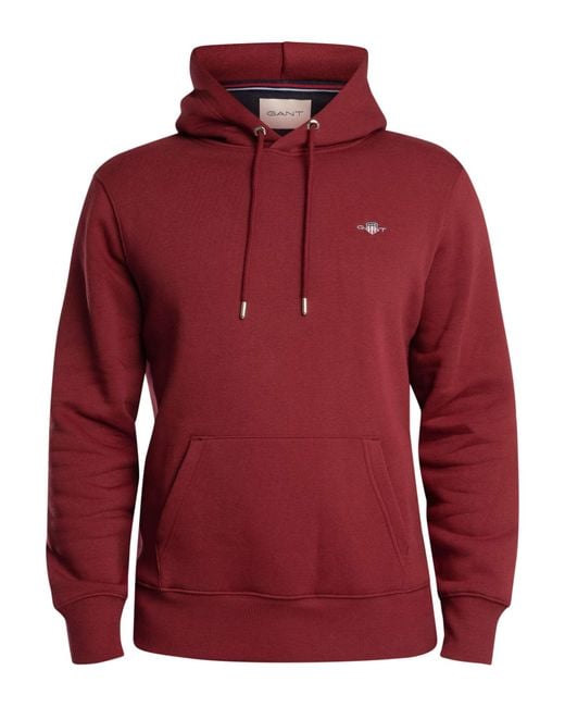 Gant Red Regular Shield Pullover Hoodie for men