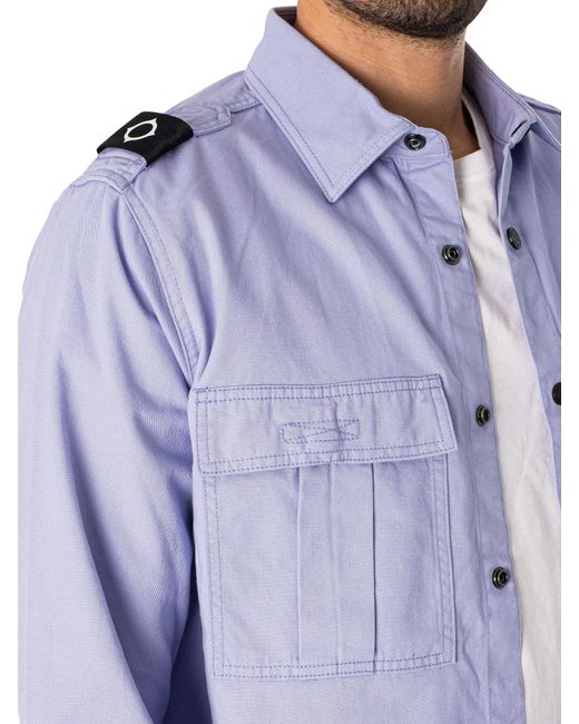 Ma Strum Blue Patch Pocket Parade Shirt for men