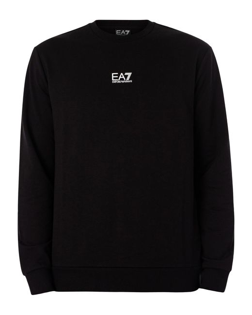 EA7 Black Centre Logo Sweatshirt for men