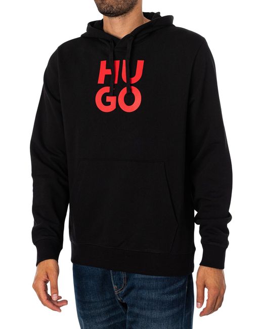 HUGO Black Daltorreson Hoodie for men