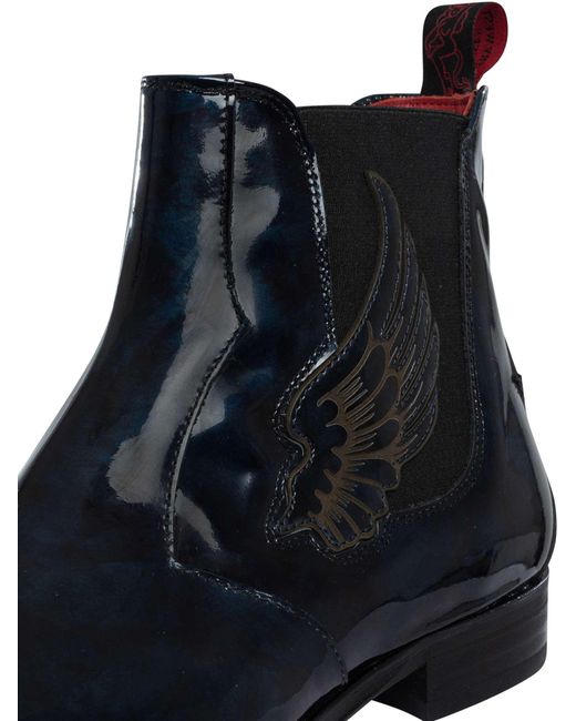 Jeffery West Blue Wings Leather Chelsea Boots for men