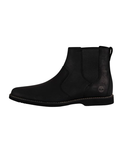Timberland Black Woodhull Leather Chelsea Boots for men
