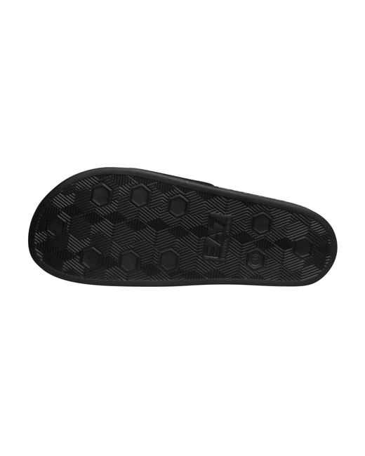 EA7 Black Scarpe Logo Sliders for men
