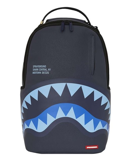 Sprayground Blue 20l Shark Central Backpack for men