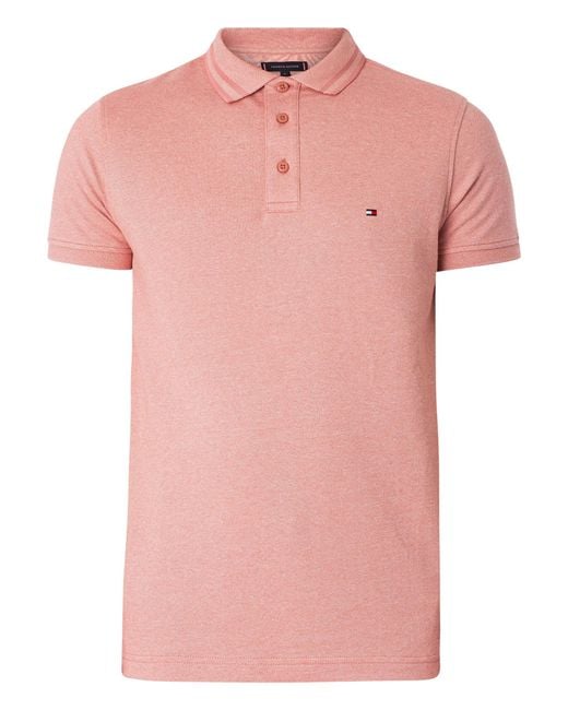Tommy Hilfiger Pink Pretwist Mouline Slim Fit Polo Shirt for men