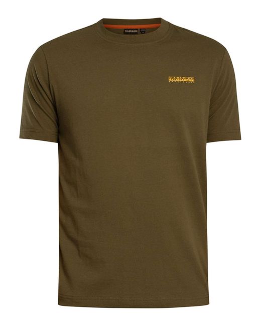 Napapijri Green Flint Back Graphic T-shirt for men