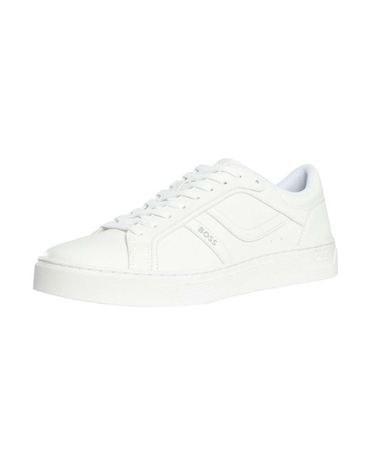 Boss White Rhys Faux Trainers for men