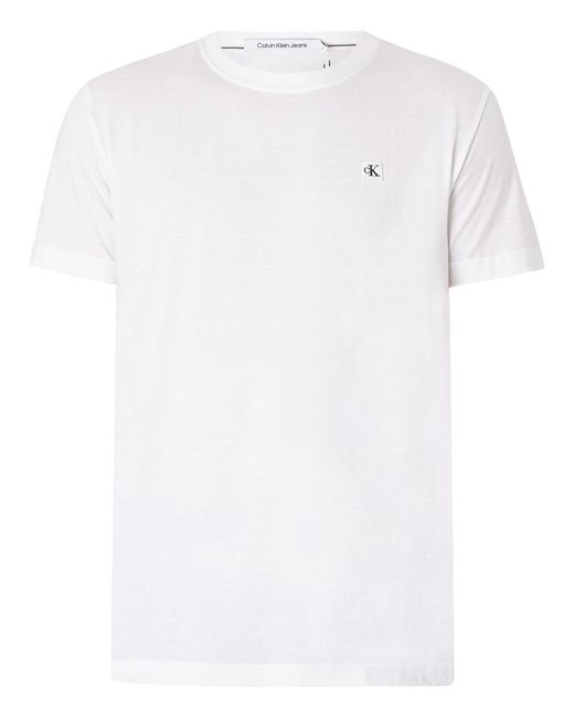 Calvin Klein White Embro Badge T-shirt for men