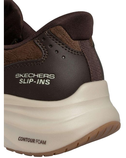 Skechers Brown Slip-ins Contour Foam Cozy Fit Trainers for men