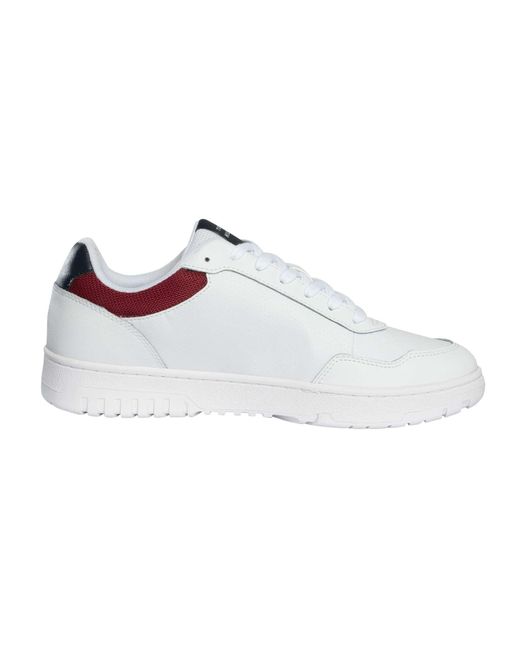 Tommy Hilfiger White Basket Core Leather Trainers for men