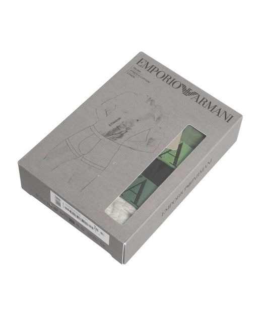 Emporio Armani Green 3 Pack Trunks for men