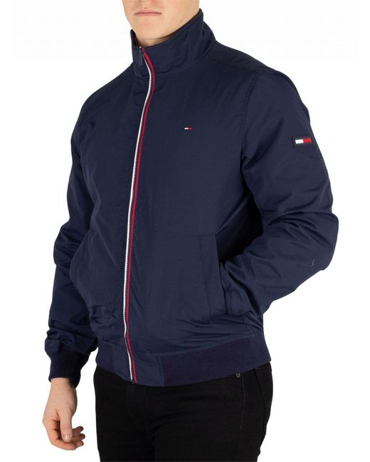 Tommy Hilfiger Black Iris Navy Essential Casual Bomber Jacket for Men | Lyst