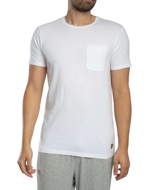 Lyle & Scott Blue 2 Pack Pocket Basic Lounge T-shirts for men