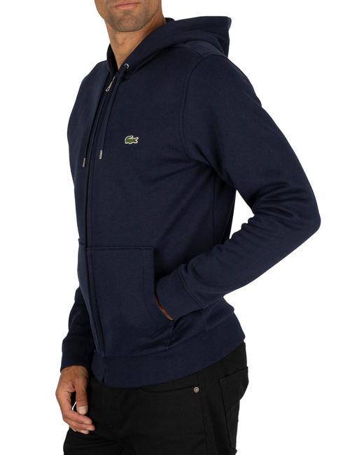 Lacoste Cotton Zip Hoodie in Navy (Blue) for Men - Save 3% - Lyst